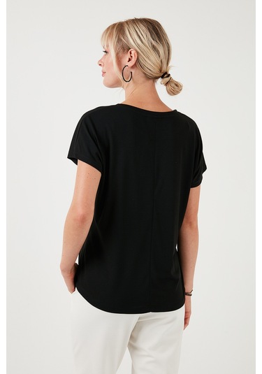 Lela Baskılı Bisiklet Yaka Regular Fit Bayan T Shirt 6671007 Siyah Lela Baskılı Bisiklet Yaka Regular Fit Bayan T Shirt 6671007 Siyah