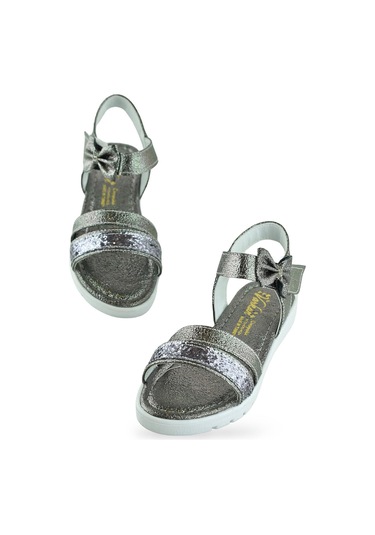 610s Ortopedik Taban Kız Çocuk Sandalet Terlik Düğün Abiye Gündelik Varkan Krom Çok Renkli