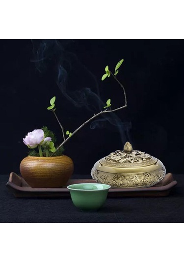 Suntek Kapaklı Dekoratif Kül Tablası Sigara Tutucu İç Ve Bronz