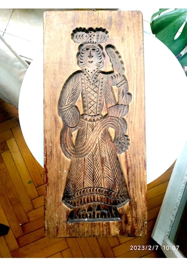 Omeniv Antika Kullanılabilir Ahşap Kral Figür Kurabiye Kalıbı