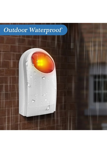 Sones Kırmızı El Fenerli Dış Mekan Siren Pa-100 , Yedek Pil Olarak 1.2a 12v Kullanılabilir Dahil Değildir