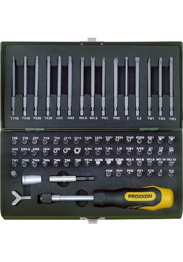 Proxxon 23107 1/4 "tahrik İçin Emniyet Ve Özel Uç Seti. 75 Parça