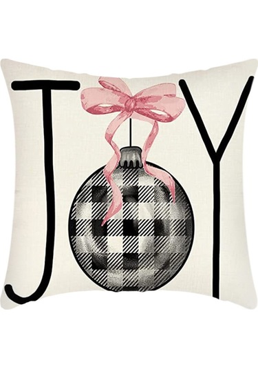 Cartoon Hand-painted Style Christmas Decorative Pillow No.102 Ekru