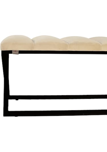 Varcera Black- Krem Dilimli Model Puf & Bench & Koltuk & Oturma Bankı & Yatak Odası Önü