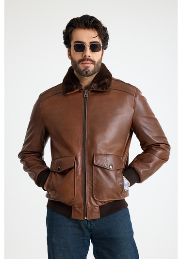 Franko Armondi Pi Lot Model Erkek Deri Ceket E11-klj-2071 Fındık