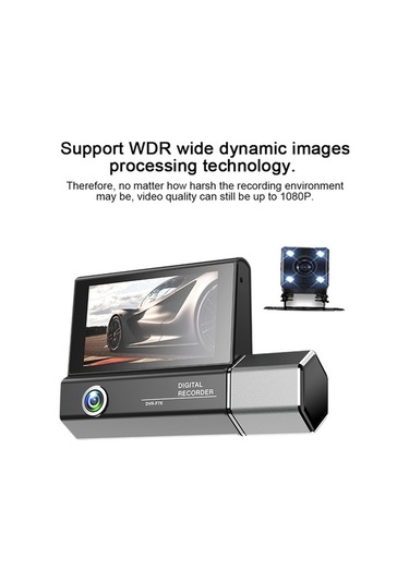 Maoyaya 3 Kameralı Araç Kamerası 4in Net Görüşlü Dikiz Aynası Kayıt Cihazı Güvenli Sürüş