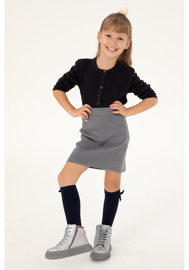 U.s. Polo Assn. Kız Çocuk Lacivert Hırka Triko 50294745-vr033 Lacivert