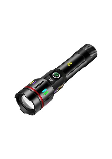 Jian Fan Yeni Yüksekışıklı El Fenerişarj Ultra Parlak Dışmekan Uzun Menzilli Beyaz Lazer Ultra Dayanıklıklıkok Fonksiyonlu El Feneri Siyah