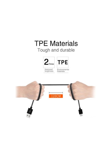 Jeemson Siyah 9v Hızlı Şarj Type-c Kablosu - Usb Data Ve Şarj İçin 1 Metre Uzunluk