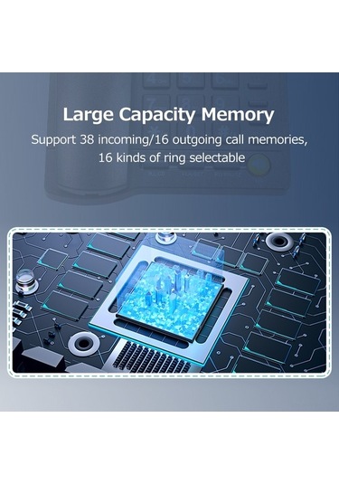 Dancemonkey Ekranlı Arayan Kimlikli Siyah Masaüstü Sabit Telefon - Parlaklık Ayarı Lazer Lazer