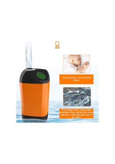 Ipx7 Y25738-3 Açık Kamp Duş Taşınabilir Elektrikli Duş Pompası Turuncu Turuncu