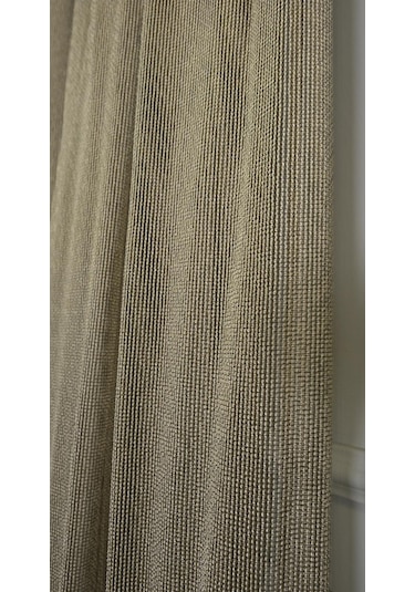 Murcia Dökümlü Tül Perde Pilesiz Bej