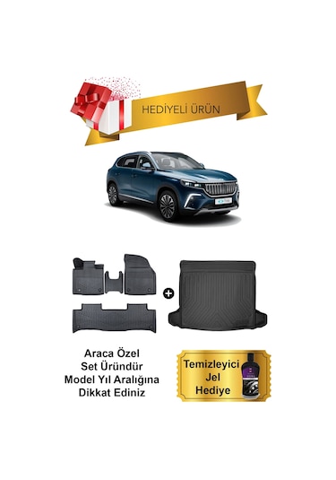 Togg T10x 2023 Sonrası 3d Havuzlu Paspas & Bagaj Havuzu Seti Temizleyici Jel