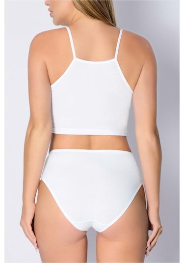 Penye Likralı Bikini Beyaz