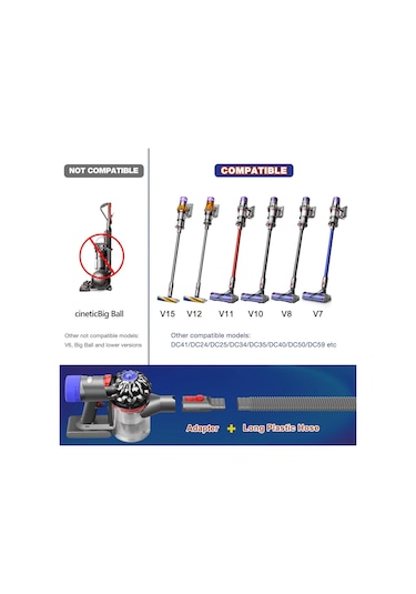 Sointeresting V7 V8 V10 V11 V12 V15 Vakum Aparatı İçin Kurutma Makinesi Havalandırma Temizleme Seti Ve Dar Alan Temizleme Aparatı Derin Tüyleri Giderir Adaptörü