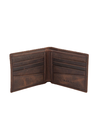 Hakiki Deri Erkek Cüzdan Eskitme Kahve Kahverengi