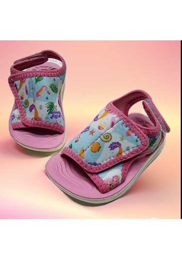 Çocuk Günlük Yazlık Cırtlı Ayarlanabilir Sandalet Pembe