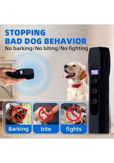 Willowhaven Ses Dalgası Teknolojili 3 Seviyeli Köpek Kovucu Led Fenerli Siyah