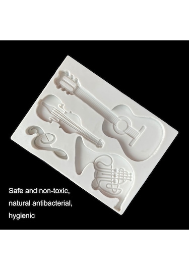 Sones Kale Müzikal Silikon Kalıp Çikolatalı Fondan Kek Dekoru, Stil: