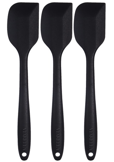 Silikon Spatula Seti Siyah Yanmaz Yapışmaz Çizmez 27cm