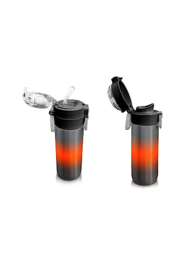 Coral High 500 Ml Gri Turuncu Renk Geçişli - Erkek Çocuk Paslanmaz Çelik Okul Termosu/suluk/matara Çok Renkli