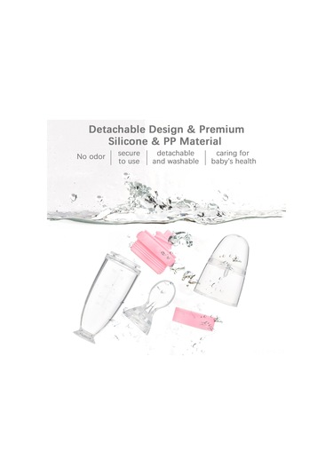 Moveevo Bebek Besleme Kaşığı Silikonlu Sıvı Gıda Sürücü Kolluklu Basma Kolu Mavi Sarı Pembe Beyaz Seçenekli Sarı