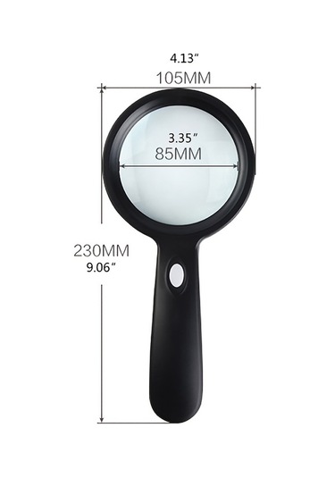 Aydınlatmalı Büyüteç, 12 Led Işıklı 10x Elde Taşınabilir Büyük Okuma Büyüteci