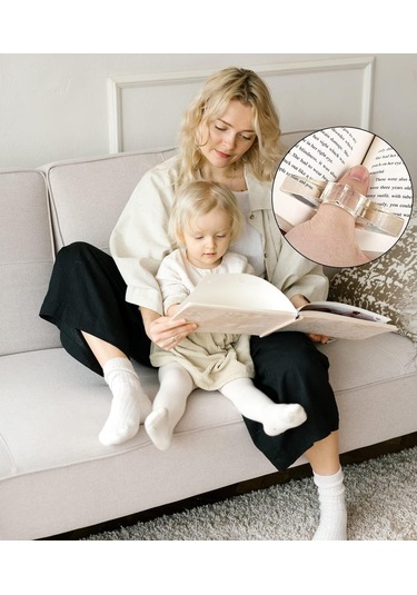 Adet Şeffaf Başparmak Halkası Ayraç Akrilik Kitap Sayfası Tutucu