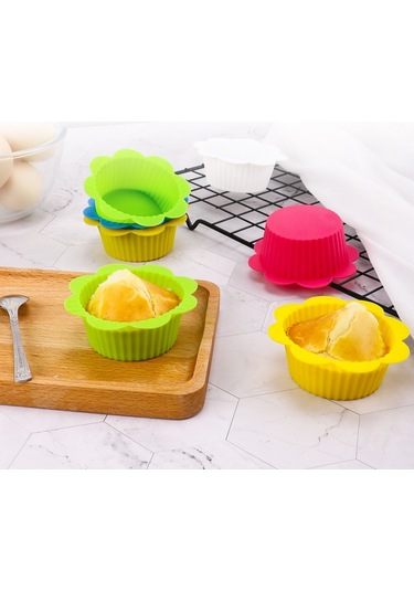 Sones 20 Adet Dıy Pişirme Kalıbı Makaron Dantel Şekilli Silikon Kek Kupası Puding Yumurta Tart Muffin Kupası Kalıbı, Rastgele Renk Teslimatı