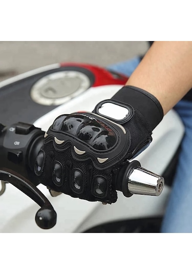 MOONRIDER Probiker Korumalı Motorcu Motosiklet Eldiveni Siyah