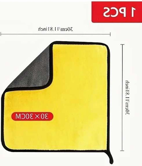 Trendooze Turcoshop11 Mikrofiber Araç Havlusu 11.81x11.81 Sarı Gri Yumuşak