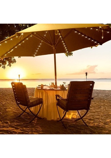 Yifomall Güneş Enerjili Şemsiye Işığı, 8 Fonksiyonlu, Usb Şarjlı, 40 Saat Süre, Ip67, 104 Led, Islak Beyaz, Çadır/plaj Işığı Beyaz