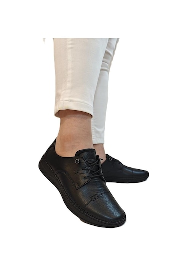 Voyager 9523 Siyah Hakiki Deri Bayan Ayakkabı Siyah