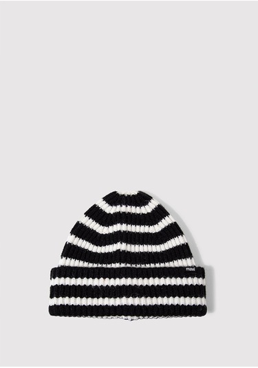 Mavi - Çizgili Siyah Bere 1912804-900 Siyah
