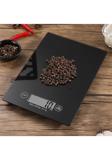 Pazly 5kg Yükleme Kapasitesi Fda Sertifikalı Bpa İçermez Dijital Gıda Terazisi Siyah Siyah