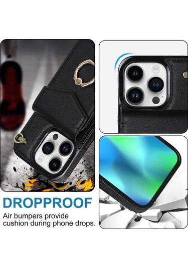 Bloomnest Cbtx İphone Uyumlu 14 Pro Halka Tutucu Kılıfı - Rfıd Yuva Ve Uzun Kordon Diğer
