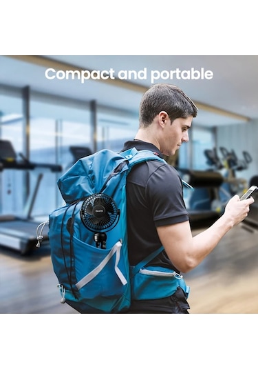 Boatshop1 Gaiatop Mini Taşınabilir Şarj Edilebilir Ahtapot Fan Siyah 3 Ayarlı 360 Dönebilir El Tipi