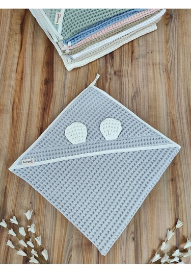 Ekru Pike Bebek Battaniyesi Doğal Organik Uyku Çift Taraflı Bebek Havlu Örtü Yenidoğan Mevsimlik İndigo