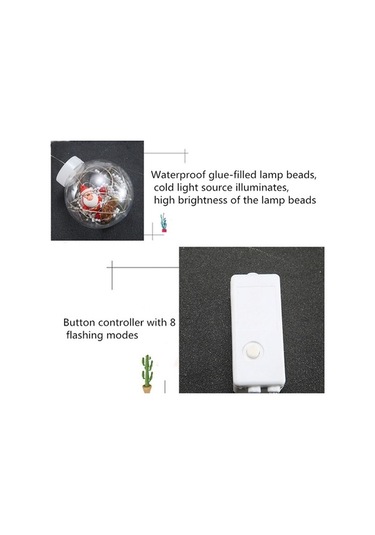 Besthome1 Led Bakır Tel Perde Işık Dilek Topu Noel Dekorasyonu Rastgele Stil Ab Fiş Sıcak Beyaz Işık Diğer