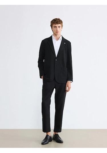 Lc Waikiki Siyah Dar Kalıp Erkek Blazer Ceket