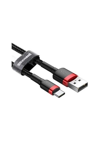 Moly Android Uyumlu Type-c 3.0a Usb Şarj Kablosu 3m Kırmızı Siyah Hızlı Şarj