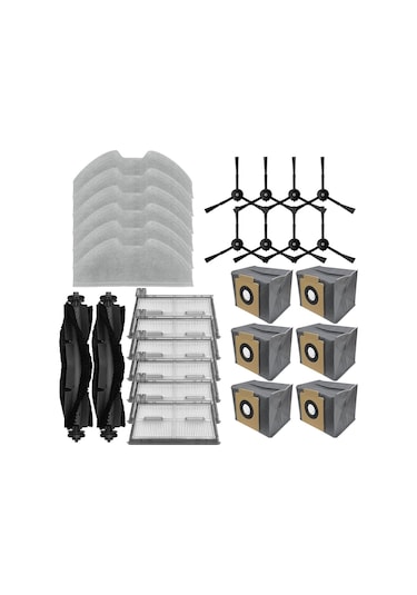 Synodicmonth Eufy X8 Pro/x8 Pro Ses Robot Süpürge Yedek Parçaları Ana Fırça Yan Fırça Filtre Toz Torbası Paspas Bezi