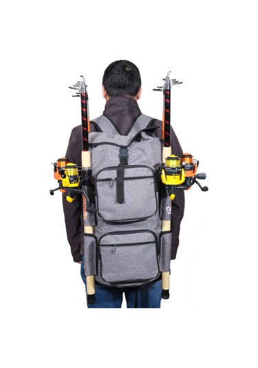 Wolfish Balıkçı Sırt Çantası Gri 4 Olta Kapasiteli