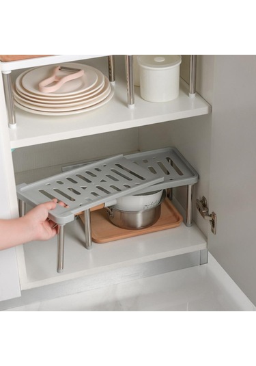 Pazly--gri Tarzı Çok Fonksiyonlu Paslanmaz Çelik Mutfak Depolama Raf Baharat Organizatör Ayakkabı Rafı Dolap Organizatör Mutfak Depolama Sahipleri Gri