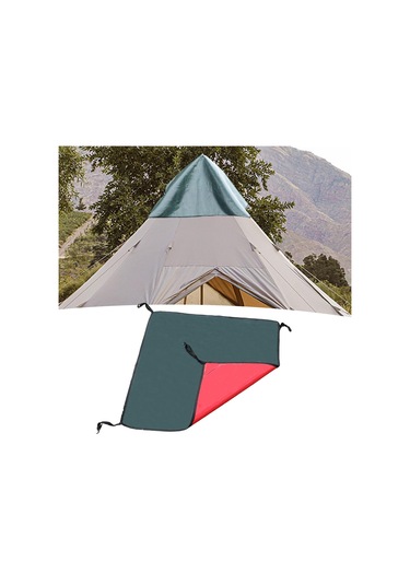 Homyl Çadır Üstü Kumaş Yağmur Koruması Yeşil-kırmızı Yeşil Kırmızı Yeşil - Kırmızı