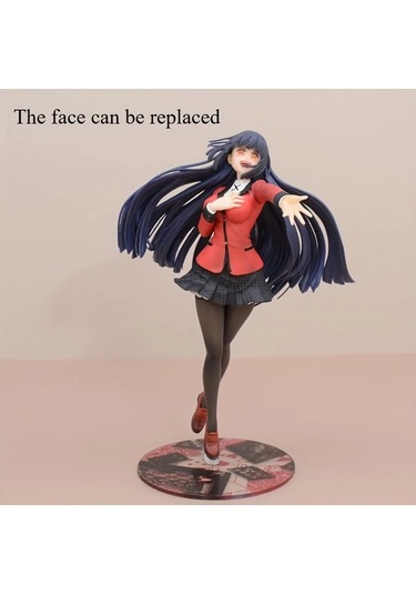 Maxaccess Anime Figürü Pvc Masaüstü Heykeli Değiştirilebilir Yüzler Kırmızı Siyah