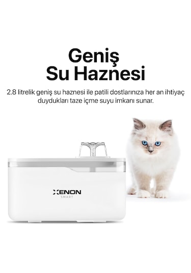 Xenon Smart Akıllı Otomatik Mama Kabı Ve Su Pınarı 2'li Pet Seti