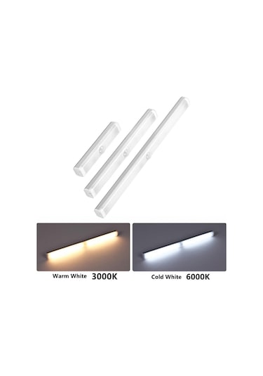 Sıcak Beyaz Usb Şarj Edilebilir Lamba Led Gece Lambası Hareket Sensörlü Led Işık Mutfak Dolap Dolap Aydınlatması 22cm/32cm/52cm Alüminyum Led'ler 32cm Sıcak Beyaz