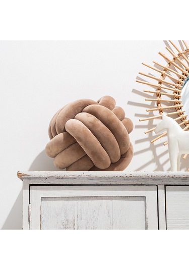 Tek Renkli Yastık, Üçlü İp Kristal Tüylü 22cm-15 Ekru