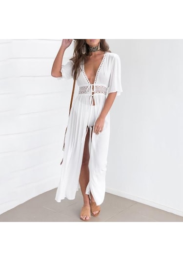 Siyah Popüler Mayo Örtüsü Tatlı Uzun Yüzme Havuzu İçin Hafif Mayo Örtüsü Oymak Siyah